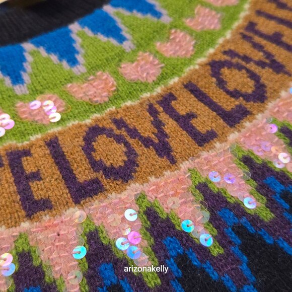 NWT Brooks Brothers LOVE Fair Isle Merino Wool Sweater Sequin Hearts XS - Picture 3 of 14